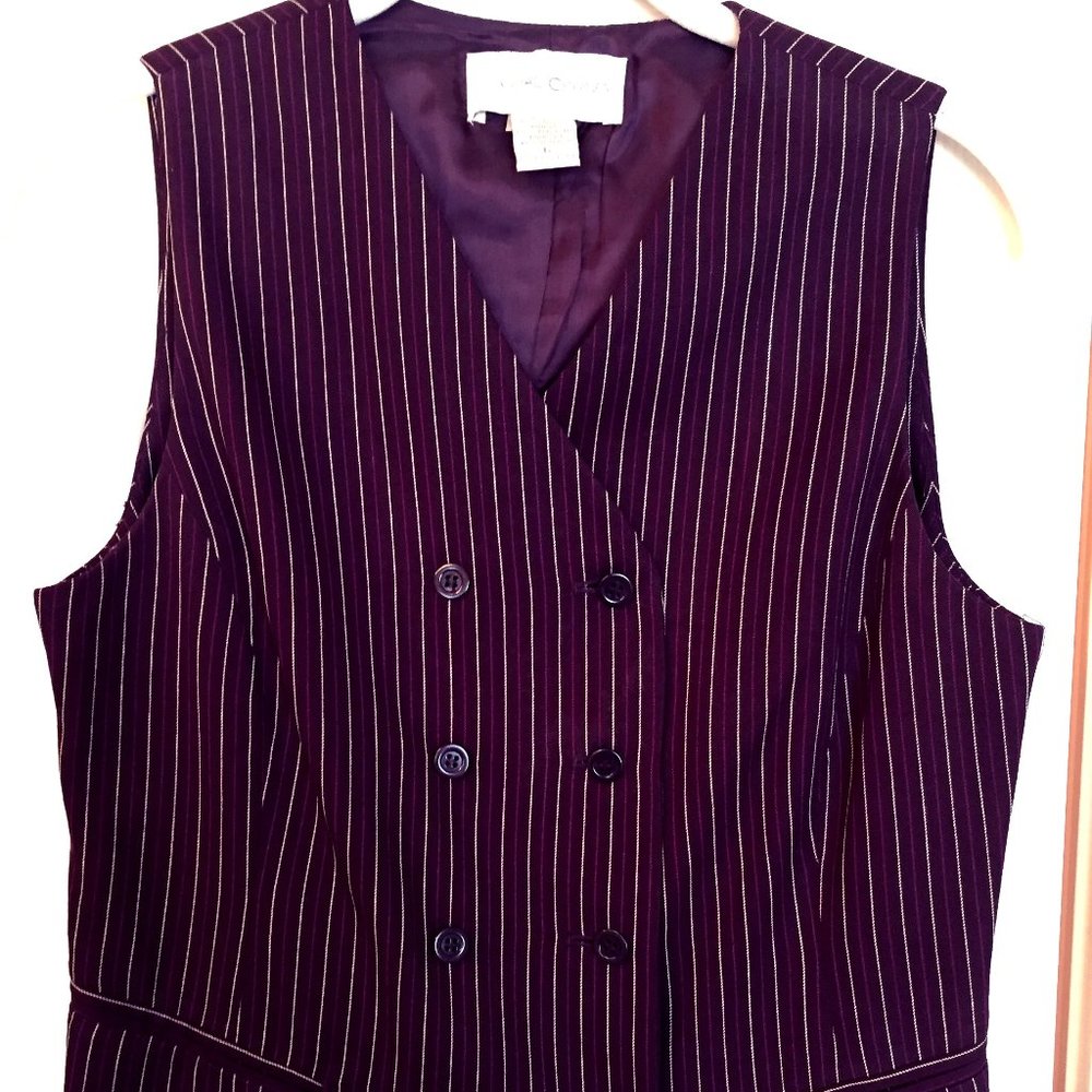 Casual Corner Vintage Pinstripe Vest